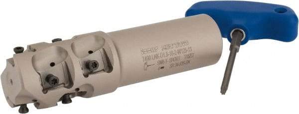 Iscar - 1-1/2" Cut Diam, 1.89" Max Depth of Cut, 1-1/4" Shank Diam, 5" OAL, Indexable Square Shoulder End Mill - T490 LN.T 1306 Inserts, Cylindrical Shank, 90° Lead Angle, Through Coolant, Series Helitang - Exact Tool & Supply