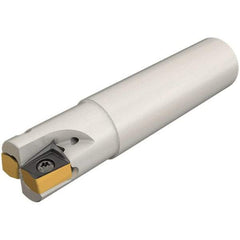 Iscar - 25mm Cut Diam, 12mm Max Depth of Cut, 25mm Shank Diam, 110mm OAL, Indexable Square Shoulder Helical End Mill - HM90 AP.. 1003.. Inserts, Cylindrical Shank, 90° Lead Angle, Through Coolant, Series Helido - Exact Tool & Supply