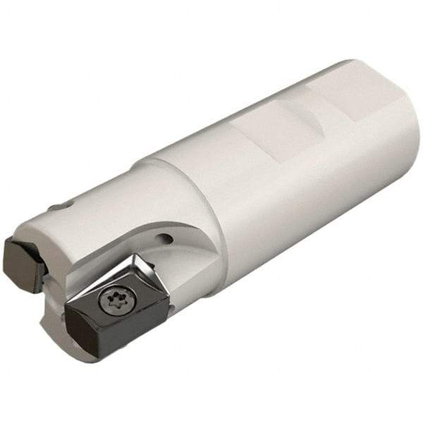 Iscar - 50mm Cut Diam, 16.3mm Max Depth of Cut, 32mm Shank Diam, 120mm OAL, Indexable Square Shoulder Helical End Mill - H490 ANKX 17.. Inserts, Cylindrical Shank, 90° Lead Angle, Through Coolant, Series Helido - Exact Tool & Supply