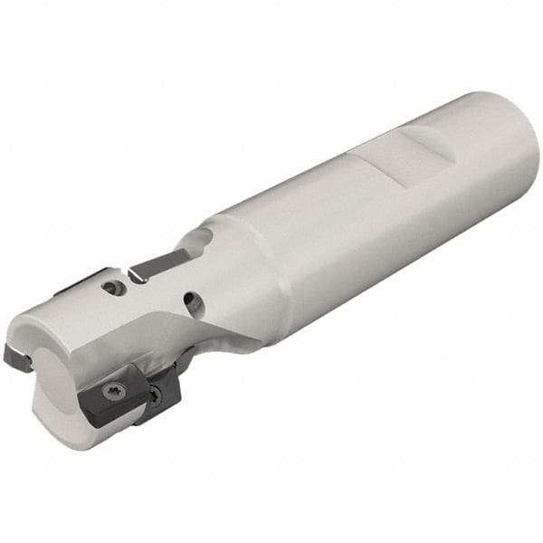 Iscar - 1-1/4" Cut Diam, 1.4" Max Depth of Cut, 1-1/4" Shank Diam, 4.3" OAL, Indexable Square Shoulder End Mill - HP ANK-07.. Inserts, Weldon Shank, 90° Lead Angle, Series Heliplus - Exact Tool & Supply