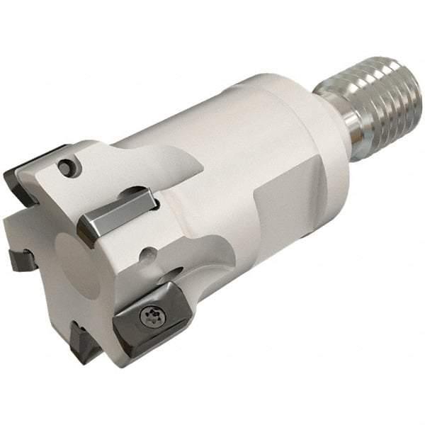 Iscar - 25mm Cut Diam, 7.7mm Max Depth of Cut, 35mm OAL, Indexable Square Shoulder End Mill - HP ANKT 0702.. Inserts, M12 Modular Connection, 90° Lead Angle, Through Coolant, Series FlexFit, Heliplus - Exact Tool & Supply