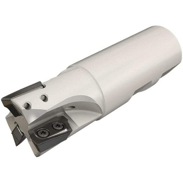 Iscar - 25mm Cut Diam, 18mm Max Depth of Cut, 25mm Shank Diam, 100mm OAL, Indexable Square Shoulder End Mill - HP AD.. 1906.. Inserts, Weldon Shank, 90° Lead Angle, Through Coolant, Series Heliplus - Exact Tool & Supply