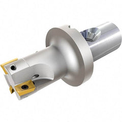 Iscar - 1" Cut Diam, 0.56" Max Depth of Cut, 1.89" OAL, Indexable Square Shoulder End Mill - HM90 ADKT 1505.. Inserts, CF4 Modular Connection, 90° Lead Angle, Through Coolant, Series ClickFit, Heli2000 - Exact Tool & Supply