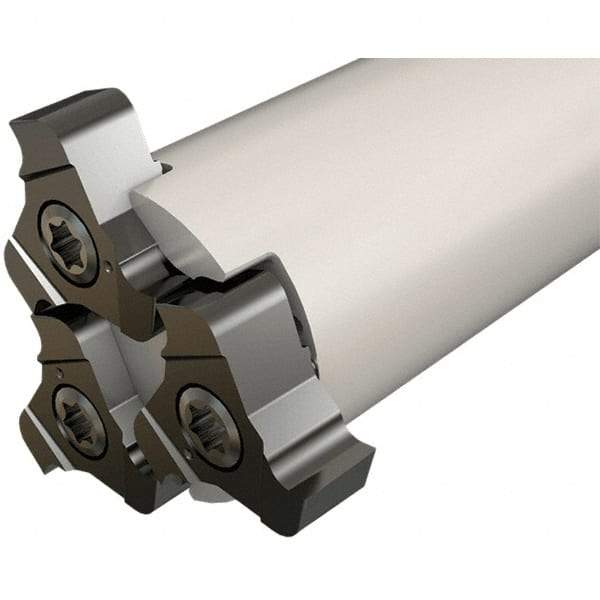 Iscar - Shank Connection, 40mm Cutter Diam, 4 Tooth Indexable Slotting Cutter - 0.984" Shank Diam, TRIB Toolholder, TRI Insert, Right Hand Cutting Direction - Exact Tool & Supply