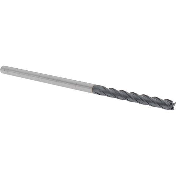 Iscar - 6mm, 50mm LOC, 6mm Shank Diam, 150mm OAL, 4 Flute, Solid Carbide Square End Mill - Single End, TiAlN Finish, Spiral Flute, 30° Helix, Centercutting, Right Hand Cut, Right Hand Flute - Exact Tool & Supply