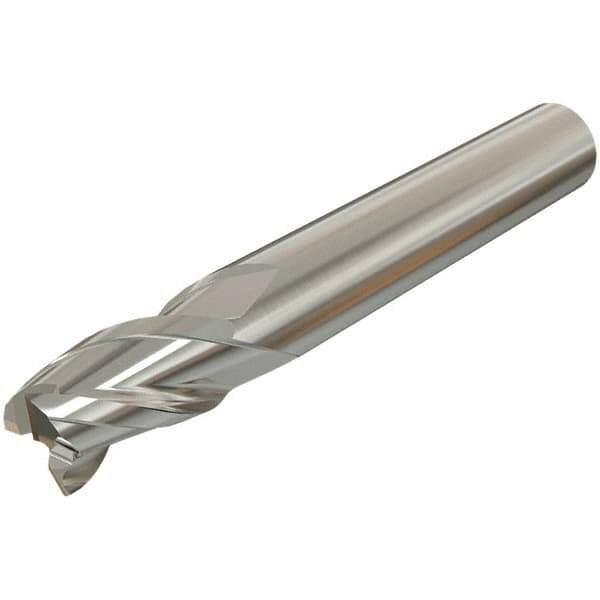 Iscar - 1.2mm, 2mm LOC, 3mm Shank Diam, 38mm OAL, 3 Flute, Solid Carbide Square End Mill - Single End, TiAlN Finish, Spiral Flute, 30° Helix, Centercutting, Right Hand Cut, Right Hand Flute - Exact Tool & Supply
