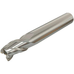 Iscar - 1.2mm, 2mm LOC, 3mm Shank Diam, 38mm OAL, 3 Flute, Solid Carbide Square End Mill - Single End, TiAlN Finish, Spiral Flute, 30° Helix, Centercutting, Right Hand Cut, Right Hand Flute - Exact Tool & Supply