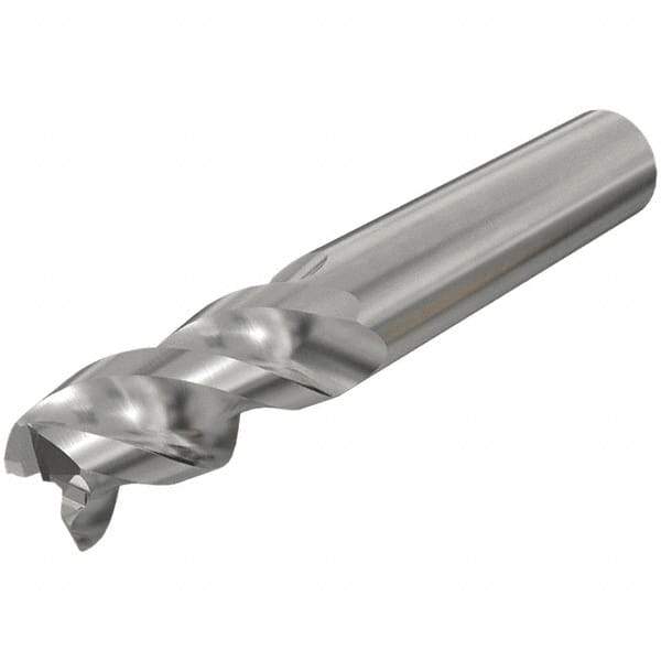 Iscar - 14mm, 30mm LOC, 14mm Shank Diam, 83mm OAL, 3 Flute, Solid Carbide Square End Mill - Single End, Uncoated, Spiral Flute, 45° Helix, Right Hand Cut, Right Hand Flute - Exact Tool & Supply