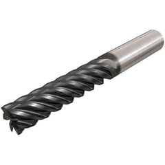 Iscar - 10mm, 60mm LOC, 10mm Shank Diam, 110mm OAL, 4 Flute, Solid Carbide Square End Mill - Single End, TiAlN Finish, Spiral Flute, 45° Helix, Right Hand Cut, Right Hand Flute - Exact Tool & Supply