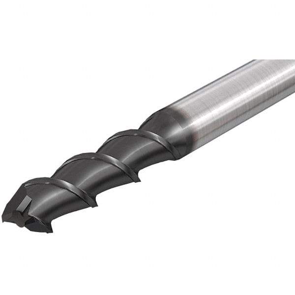 Iscar - 25mm, 45mm LOC, 25mm Shank Diam, 121mm OAL, 2 Flute, Solid Carbide Square End Mill - Single End, Uncoated, Spiral Flute, 55° Helix, Right Hand Cut, Right Hand Flute - Exact Tool & Supply