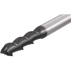 Iscar - 25mm, 45mm LOC, 25mm Shank Diam, 121mm OAL, 2 Flute, Solid Carbide Square End Mill - Single End, Uncoated, Spiral Flute, 55° Helix, Right Hand Cut, Right Hand Flute - Exact Tool & Supply