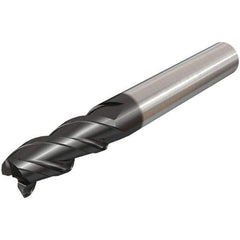 Iscar - 14mm, 25mm LOC, 14mm Shank Diam, 83mm OAL, 3 Flute, Solid Carbide Square End Mill - Single End, TiAlN Finish, Spiral Flute, 45° Helix, Right Hand Cut, Right Hand Flute - Exact Tool & Supply