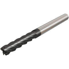 Iscar - 20mm, 60mm LOC, 20mm Shank Diam, 125mm OAL, 6 Flute, Solid Carbide Square End Mill - Single End, TiAlN Finish, Spiral Flute, 45° Helix, Right Hand Cut, Right Hand Flute - Exact Tool & Supply