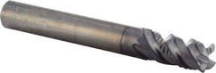 Iscar - 5/8" LOC, 4 Flute Solid Carbide Roughing & Finishing Corner Chamfer End Mill - TiCN Finish, 2-1/2" OAL, 5/16" Shank Diam, Straight Shank, 45° Helix, Non-Centercutting - Exact Tool & Supply