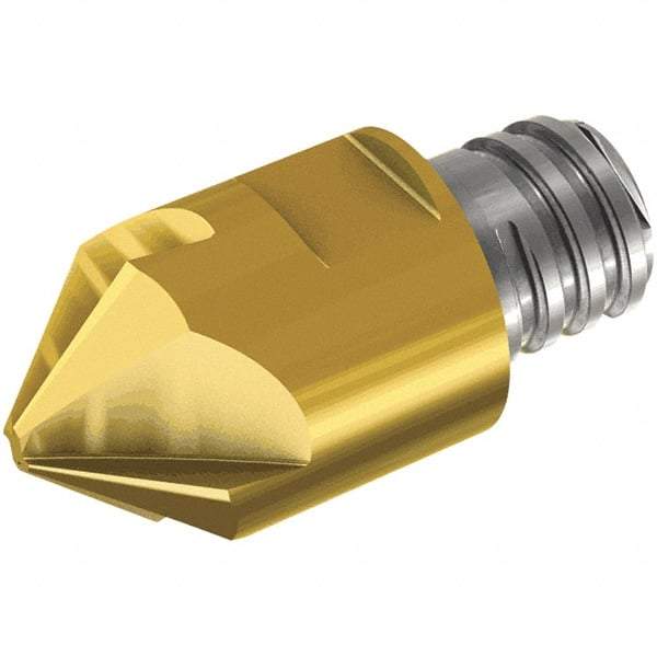 Iscar - MM ECF Grade IC908 Carbide Chamfer Milling Tip Insert - TiAlN Finish, 4 Flutes, 10mm Cutting Diam, 7.3mm Depth of Cut - Exact Tool & Supply