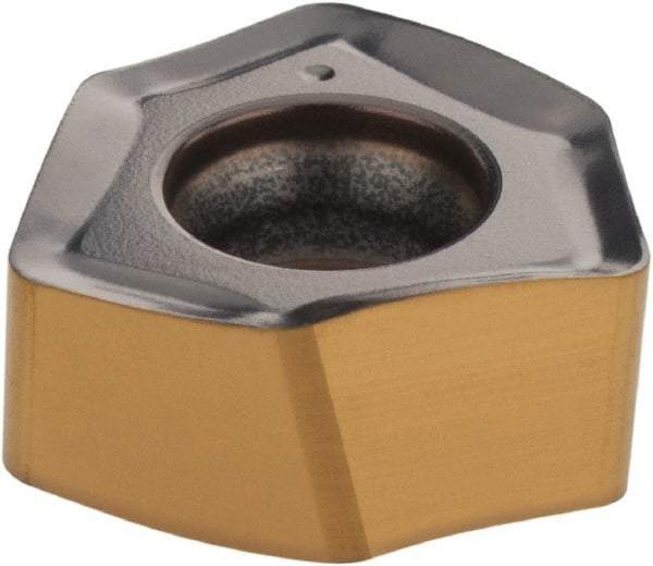 Iscar - H600 WXCU080612 HP Grade IC380 Carbide Milling Insert - TiCN/TiN Finish, 0.2677" Thick, 0.521" Inscribed Circle, 1.2mm Corner Radius - Exact Tool & Supply