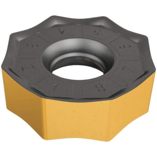 Iscar - ONMU100816 RM Grade IC5400 Carbide Milling Insert - TiCN/Al2O3/TiN Finish, 0.366" Thick, 1.0354" Inscribed Circle, 1.6mm Corner Radius - Exact Tool & Supply
