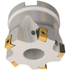 Iscar - 10 Inserts, 50mm Cut Diam, 22mm Arbor Diam, 8mm Max Depth of Cut, Indexable Square-Shoulder Face Mill - 0/90° Lead Angle, 40mm High, T490 LN.T 0804 Insert Compatibility, Series Helitang - Exact Tool & Supply