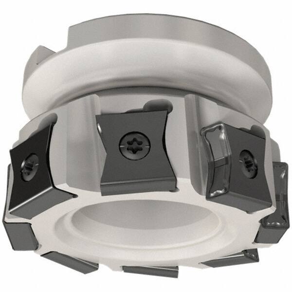 Iscar - 10 Inserts, 80mm Cut Diam, 25.4mm Arbor Diam, 14mm Max Depth of Cut, Indexable Square-Shoulder Face Mill - 0/90° Lead Angle, 50mm High, LN.. 15.. Insert Compatibility, Series TangMill - Exact Tool & Supply