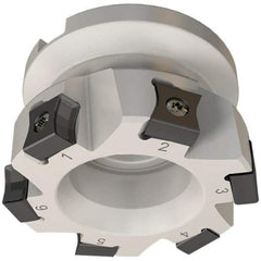 Iscar - 7 Inserts, 50mm Cut Diam, 22mm Arbor Diam, 10mm Max Depth of Cut, Indexable Square-Shoulder Face Mill - 0/90° Lead Angle, 40mm High, LN.. 11.. Insert Compatibility, Series AluTang - Exact Tool & Supply