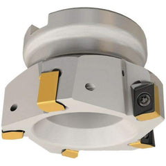 Iscar - 9 Inserts, 160mm Cut Diam, 40mm Arbor Diam, 12mm Max Depth of Cut, Indexable Square-Shoulder Face Mill - 0/90° Lead Angle, 63mm High, H490 AN.X 12 Insert Compatibility, Through Coolant, Series Helido - Exact Tool & Supply