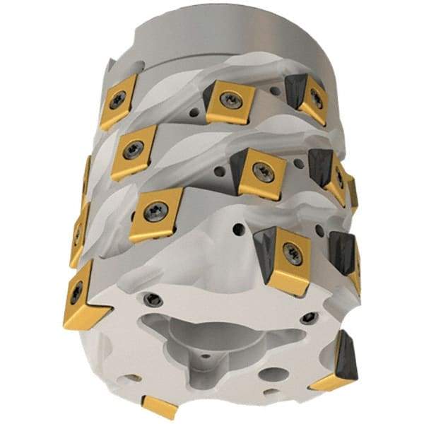 Iscar - 8 Inserts, 50mm Cut Diam, 27mm Arbor Diam, 47mm Max Depth of Cut, Indexable Square-Shoulder Face Mill - 0/90° Lead Angle, 66.5mm High, T490 LN.. 1306 Insert Compatibility, Through Coolant, Series Helitang - Exact Tool & Supply