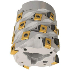 Iscar - 8 Inserts, 50mm Cut Diam, 27mm Arbor Diam, 47mm Max Depth of Cut, Indexable Square-Shoulder Face Mill - 0/90° Lead Angle, 66.5mm High, T490 LN.. 1306 Insert Compatibility, Through Coolant, Series Helitang - Exact Tool & Supply