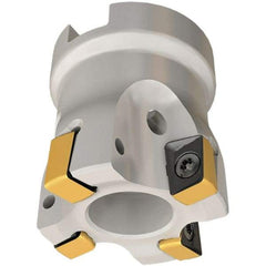 Iscar - 6 Inserts, 50mm Cut Diam, 22mm Arbor Diam, 8mm Max Depth of Cut, Indexable Square-Shoulder Face Mill - 0/90° Lead Angle, 40mm High, H490 AN.X 09 Insert Compatibility, Through Coolant, Series Helido - Exact Tool & Supply