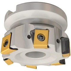 Iscar - 17 Inserts, 125mm Cut Diam, 40mm Arbor Diam, 12.5mm Max Depth of Cut, Indexable Square-Shoulder Face Mill - 0/90° Lead Angle, 63mm High, T490 LN.. 1306 Insert Compatibility, Through Coolant, Series Helitang - Exact Tool & Supply