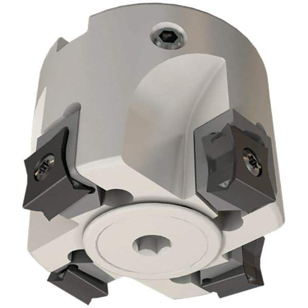 Iscar - 6 Inserts, 63mm Cut Diam, 22mm Arbor Diam, 5mm Max Depth of Cut, Indexable Square-Shoulder Face Mill - 0/90° Lead Angle, 45mm High, LN.. 11.. Insert Compatibility, Through Coolant, Series Heli2000 - Exact Tool & Supply