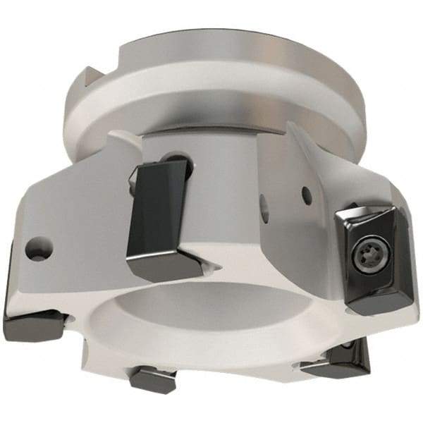 Iscar - 12 Inserts, 250mm Cut Diam, 60mm Arbor Diam, 16.3mm Max Depth of Cut, Indexable Square-Shoulder Face Mill - 0/90° Lead Angle, 63mm High, H490 AN.X 17 Insert Compatibility, Series Helido - Exact Tool & Supply