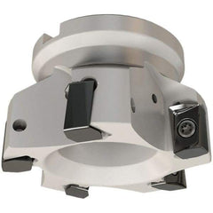 Iscar - 12 Inserts, 250mm Cut Diam, 60mm Arbor Diam, 16.3mm Max Depth of Cut, Indexable Square-Shoulder Face Mill - 0/90° Lead Angle, 63mm High, H490 AN.X 17 Insert Compatibility, Series Helido - Exact Tool & Supply