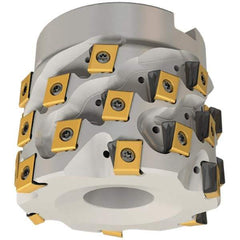 Iscar - 16 Inserts, 50mm Cut Diam, 27mm Arbor Diam, 47mm Max Depth of Cut, Indexable Square-Shoulder Face Mill - 0/90° Lead Angle, 68mm High, T490 LN.. 1306 Insert Compatibility, Through Coolant, Series Helitang - Exact Tool & Supply