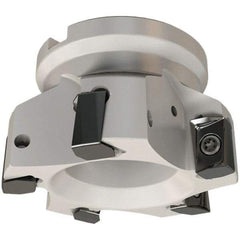 Iscar - 7 Inserts, 125mm Cut Diam, 38.1mm Arbor Diam, 16.3mm Max Depth of Cut, Indexable Square-Shoulder Face Mill - 0/90° Lead Angle, 63mm High, H490 AN.X 17 Insert Compatibility, Through Coolant, Series Helido - Exact Tool & Supply