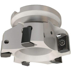 Iscar - 8 Inserts, 160mm Cut Diam, 40mm Arbor Diam, 16.3mm Max Depth of Cut, Indexable Square-Shoulder Face Mill - 0/90° Lead Angle, 63mm High, H490 AN.X 17 Insert Compatibility, Series Helido - Exact Tool & Supply