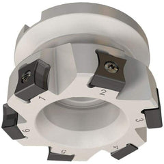 Iscar - 4 Inserts, 40mm Cut Diam, 16mm Arbor Diam, 10mm Max Depth of Cut, Indexable Square-Shoulder Face Mill - 0/90° Lead Angle, 40mm High, LN.. 11.. Insert Compatibility, Series AluTang - Exact Tool & Supply