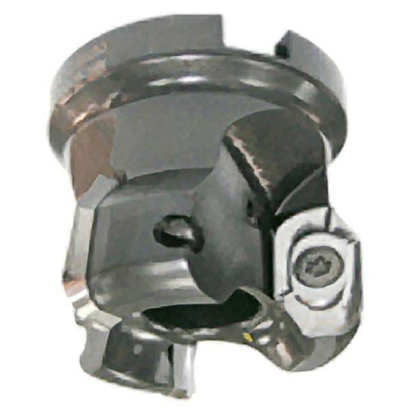 Iscar - 3 Inserts, 50mm Cut Diam, 22mm Arbor Diam, 15.5mm Max Depth of Cut, Indexable Square-Shoulder Face Mill - 0/90° Lead Angle, 45mm High, HM90 APCR 1605 Insert Compatibility, Through Coolant, Series Helialu - Exact Tool & Supply