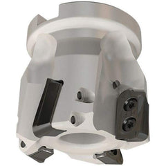 Iscar - 4 Inserts, 50mm Cut Diam, 22mm Arbor Diam, 18mm Max Depth of Cut, Indexable Square-Shoulder Face Mill - 0/90° Lead Angle, 50mm High, HP AD.. 1906 Insert Compatibility, Through Coolant, Series Heliplus - Exact Tool & Supply