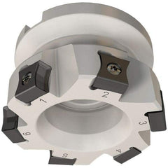 Iscar - 9 Inserts, 100mm Cut Diam, 31.75mm Arbor Diam, 10mm Max Depth of Cut, Indexable Square-Shoulder Face Mill - 0/90° Lead Angle, 50mm High, LN.. 11.. Insert Compatibility, Series AluTang - Exact Tool & Supply