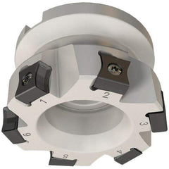 Iscar - 9 Inserts, 100mm Cut Diam, 31.75mm Arbor Diam, 10mm Max Depth of Cut, Indexable Square-Shoulder Face Mill - 0/90° Lead Angle, 50mm High, LN.. 11.. Insert Compatibility, Series AluTang - Exact Tool & Supply