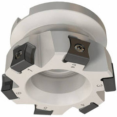 Iscar - 14 Inserts, 100mm Cut Diam, 32mm Arbor Diam, 10mm Max Depth of Cut, Indexable Square-Shoulder Face Mill - 0/90° Lead Angle, 50mm High, LN.. 11.. Insert Compatibility, Series AluTang - Exact Tool & Supply