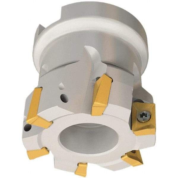Iscar - 7 Inserts, 63mm Cut Diam, 22mm Arbor Diam, 10mm Max Depth of Cut, Indexable Square-Shoulder Face Mill - 0/90° Lead Angle, 40mm High, AP.. 1003 Insert Compatibility, Series Heli2000 - Exact Tool & Supply