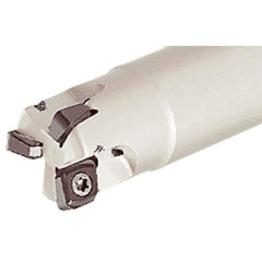 Iscar - 16mm Cut Diam, 4mm Max Depth of Cut, 15mm Shank Diam, 100mm OAL, Indexable Square Shoulder End Mill - CNHT 0703 Inserts, Cylindrical Shank, 90° Lead Angle, Through Coolant, Series IscarMill - Exact Tool & Supply