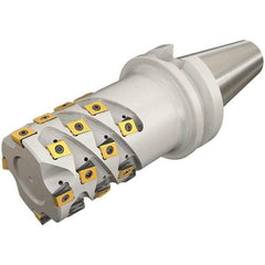 Iscar - 80mm Cut Diam, 128mm Max Depth of Cut, Indexable Square Shoulder End Mill - T490 LN.T 13.. Inserts, BT50 Taper Shank, 90° Lead Angle, Through Coolant, Series Helitang - Exact Tool & Supply