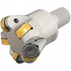 Iscar - 20mm Cut Diam, 7.5mm Max Depth of Cut, 25mm OAL, Indexable Copy End Mill - 2 Inserts, H400 RNHU 1205 Insert, Modular Connection, Through Coolant - Exact Tool & Supply