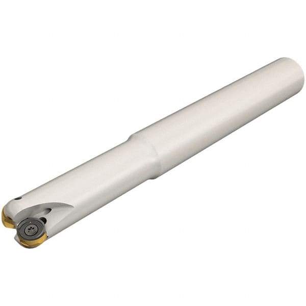 Iscar - 32mm Cut Diam, 7.5mm Max Depth of Cut, 32mm Shank Diam, 120mm OAL, Indexable Copy End Mill - 5 Inserts, H400 RNHU 1004 Insert, Cylindrical Shank, Through Coolant - Exact Tool & Supply