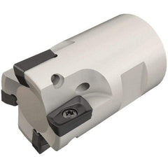 Iscar - 20mm Cut Diam, 7.7mm Max Depth of Cut, 31mm OAL, Indexable Square Shoulder End Mill - HP ANKT 0702.. Inserts, T12 Modular Connection, Through Coolant, Series Heliplus, Shankmaster - Exact Tool & Supply