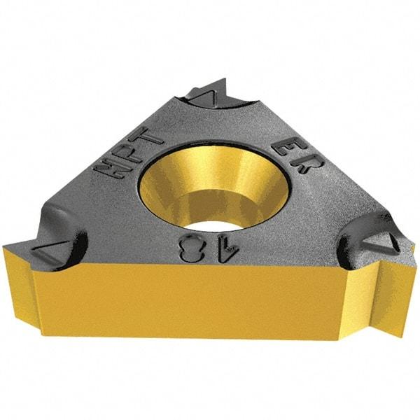 Iscar - 16ER External Right Hand 14 NPT Laydown Threading Insert - Grade IC228, TiCN/TiN Coated Carbide, 9.53mm Inscribed Circle - Exact Tool & Supply