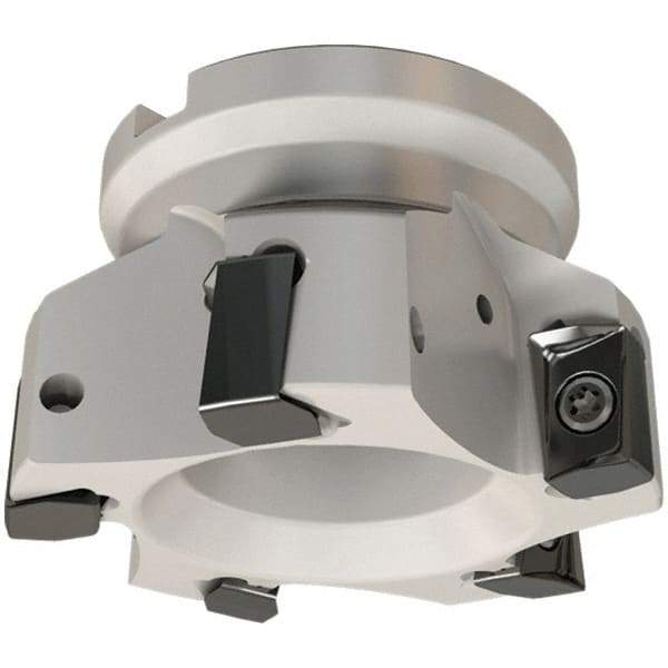 Iscar - 10 Inserts, 125mm Cut Diam, 40mm Arbor Diam, 16.3mm Max Depth of Cut, Indexable Square-Shoulder Face Mill - 0/90° Lead Angle, 63mm High, H490 AN.X 17 Insert Compatibility, Through Coolant, Series Helido - Exact Tool & Supply