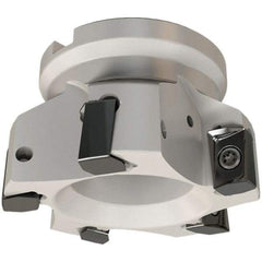 Iscar - 10 Inserts, 125mm Cut Diam, 40mm Arbor Diam, 16.3mm Max Depth of Cut, Indexable Square-Shoulder Face Mill - 0/90° Lead Angle, 63mm High, H490 AN.X 17 Insert Compatibility, Through Coolant, Series Helido - Exact Tool & Supply
